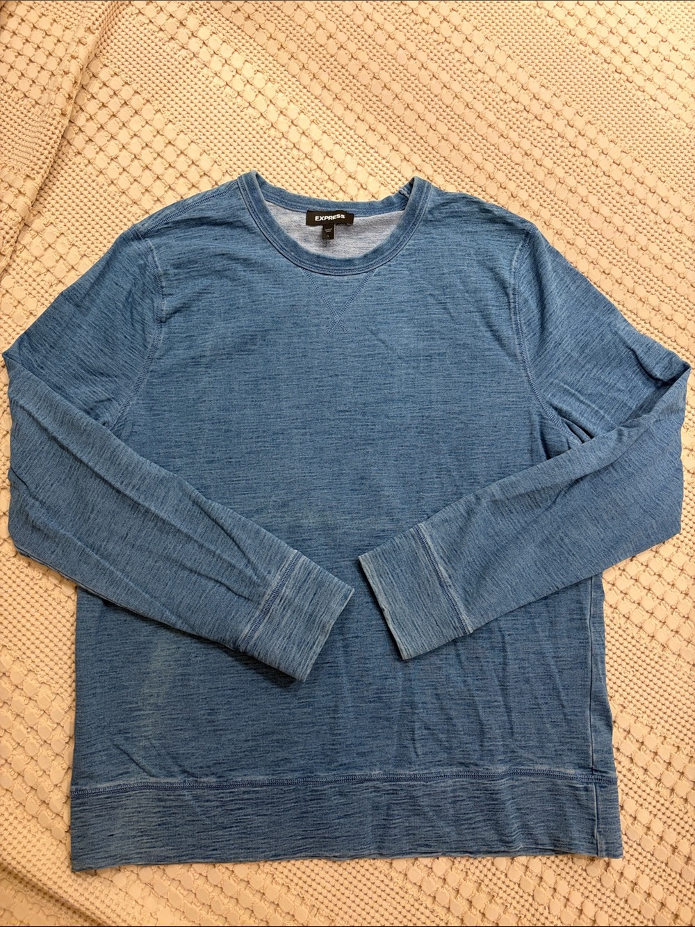 Express Heather Blue Crewneck Long Sleeve size L New condition
